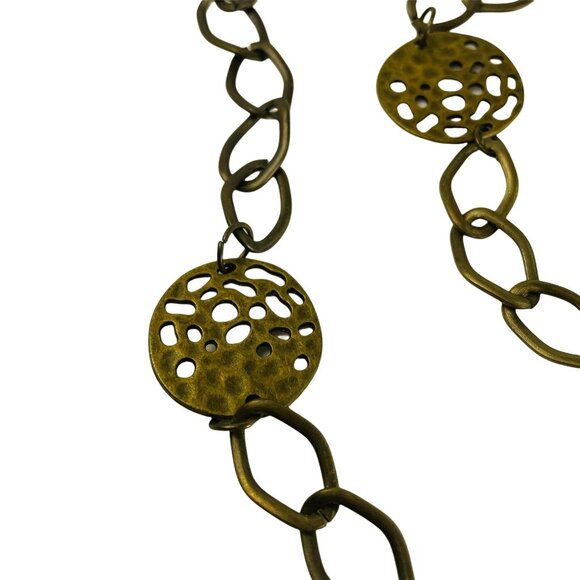 Vintage Belly Belt Bohemian Body Metal Chain Link Style 70s Adjustable Size u - Picture 2 of 4